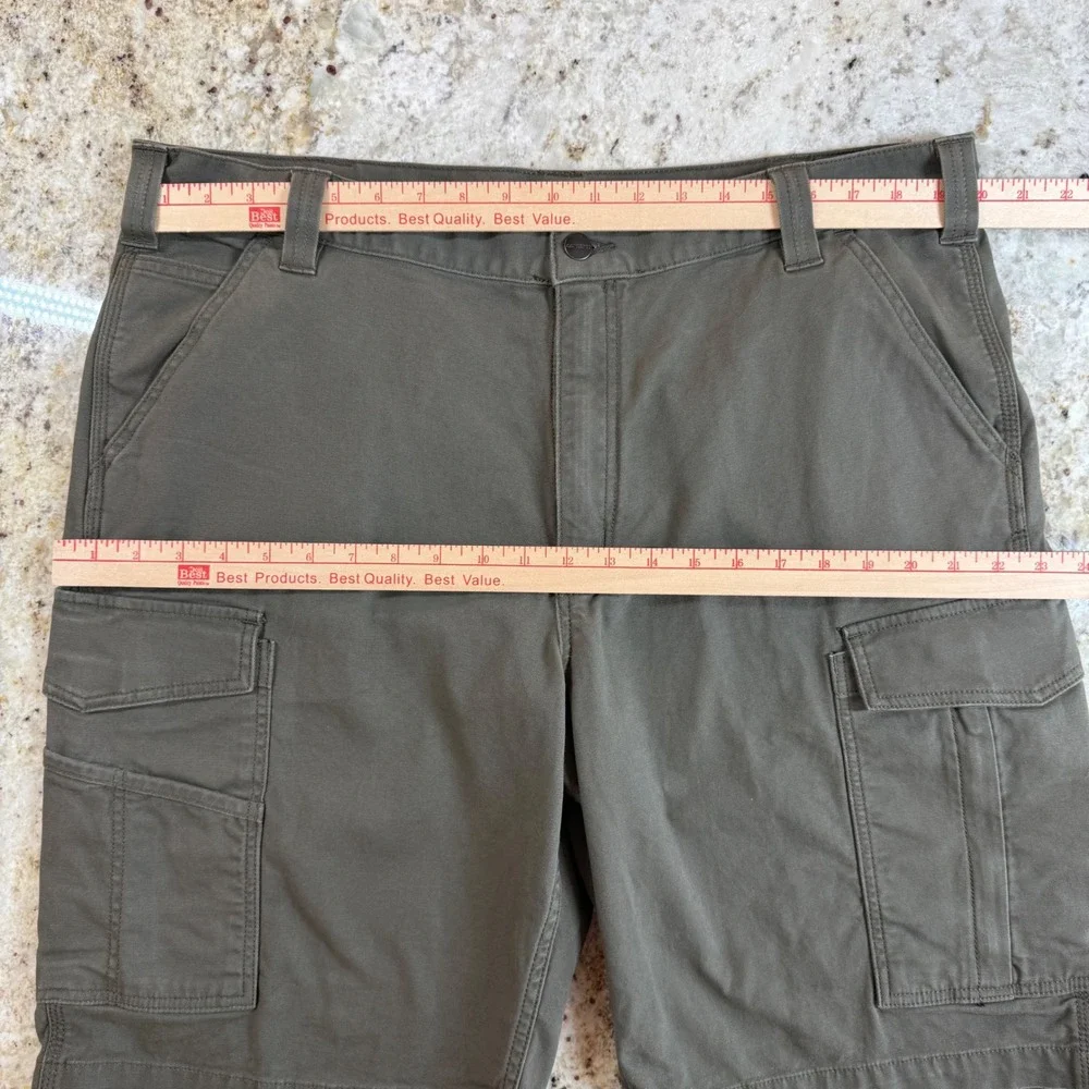 Carhartt Rugged Flex Cargo Work Shorts Mens 40 Moss Canvas Relaxed Fit BS3542